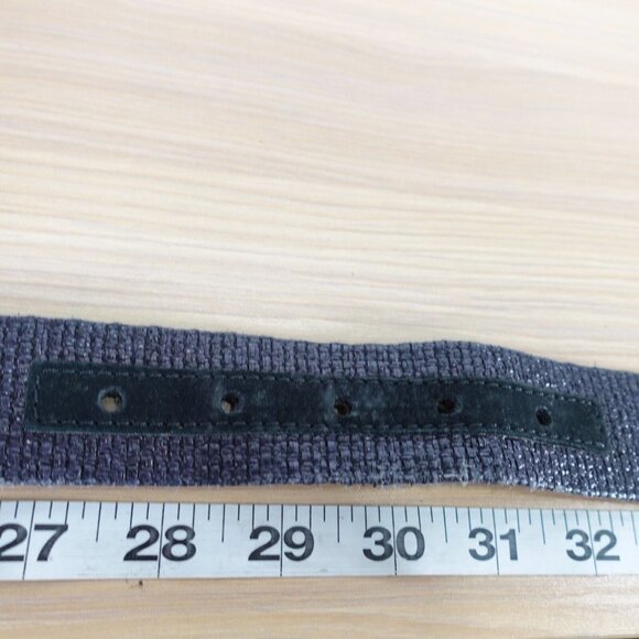 VINTAGE Old Belt Mens Size 30 Black Leather Buckle 90s Designer RENE LEZARD - Picture 12 of 14